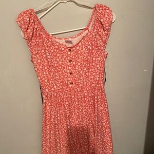 WOMANS SIZE  BOHO PINK FLORAL HIGH LOW DRESS